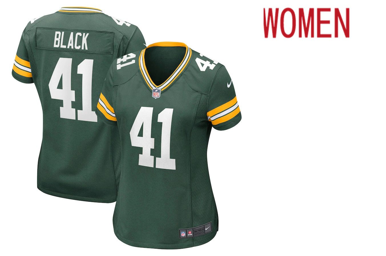 Women Green Bay Packers #41 Henry Black Green Nike Game Player NFL Jersey->women nfl jersey->Women Jersey